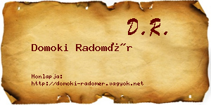 Domoki Radomér névjegykártya